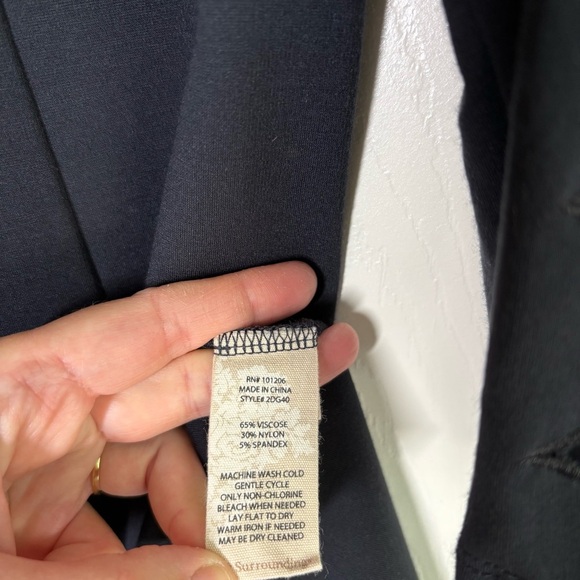 Soft Surroundings Black Dress Medium Eyelet Diamond Long Sleeve Modest Event - Picture 6 of 9